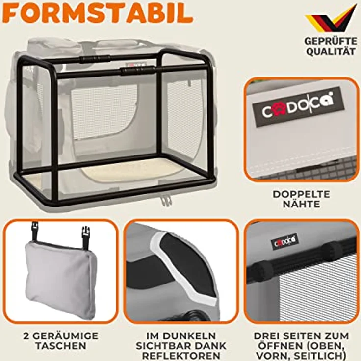 Cadoca Hundetransportbox faltbar Größe XXXL Grau – Bild 5