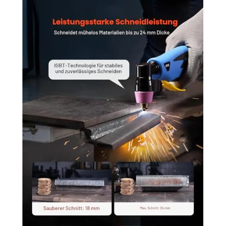 VEVOR Plasmaschneider 60A, Digitalanzeige IGBT-Inverter-Schneidemaschine mit 2T/4T-Funktion und einstellbarer PA/PT-Zeit für industriellen Einsatz (400V 3-Phasig) – Bild 2