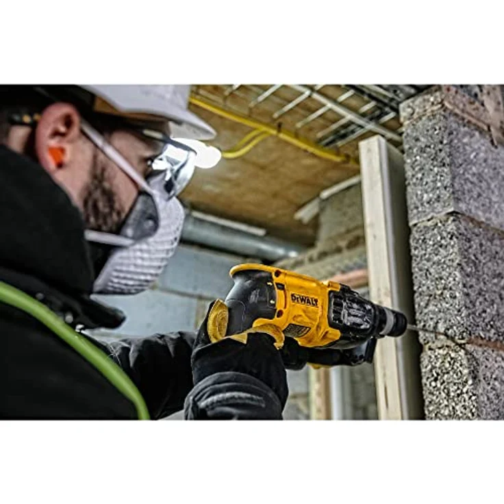 DeWalt SDS-Plus Kombihammer- Schlagbohrmaschine (800 Watt, Stein und Beton, inkl. gu mmierter Zusatzhandgriff, Bohrtiefenanschlag und TSTAK Box) D25133K – Bild 3