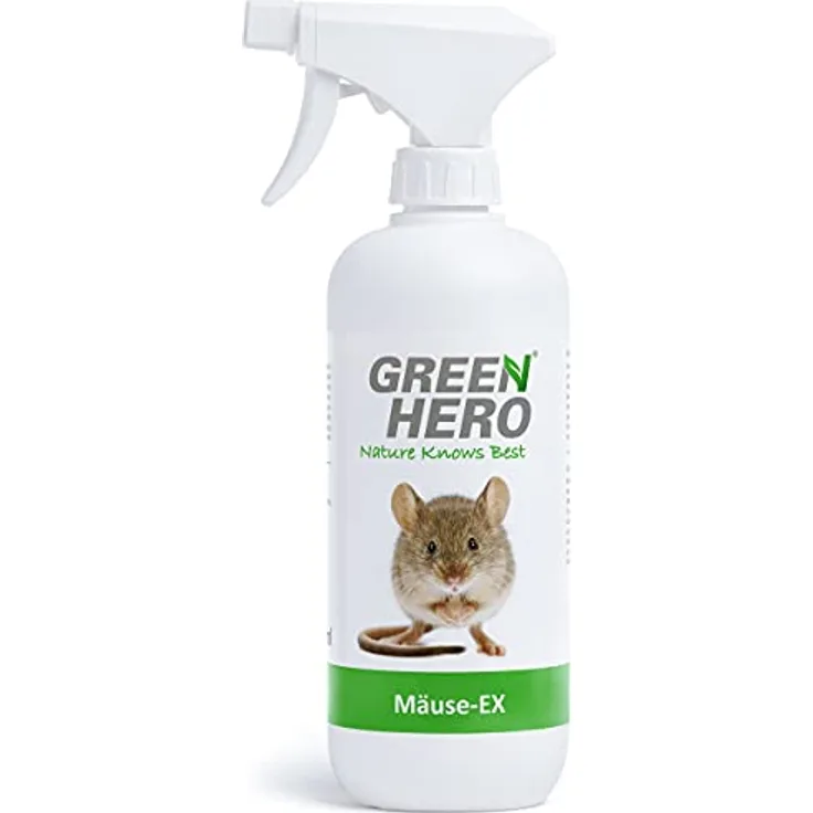 Green Hero Mäuse-Ex Spray zur Mäuseabwehr, 500 ml, Fernhaltemittel gegen Mäuse, Alternative zur Mausefalle, Abwehrspray mit Barrierewirkung