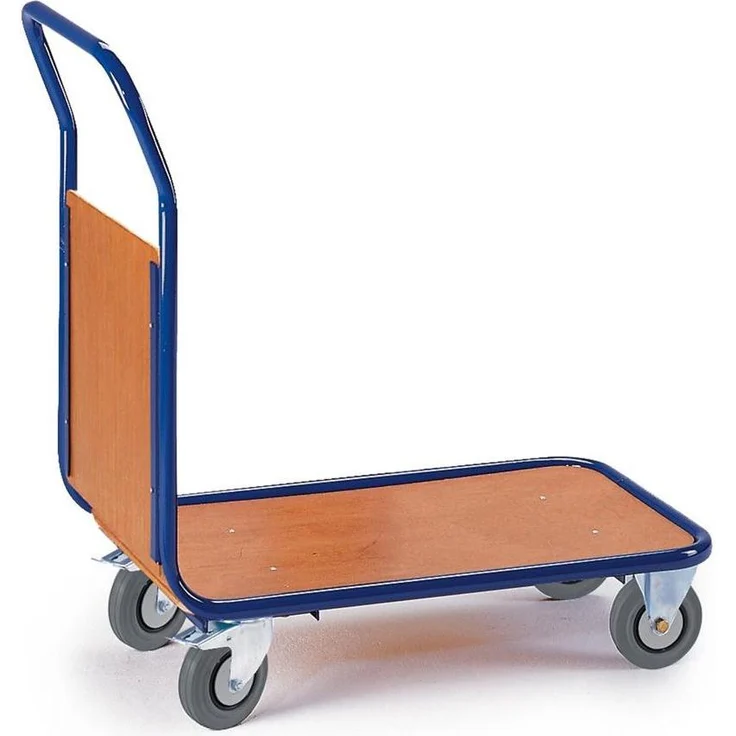 Rollcart Transportwagen 03-4505, stabiler Transportwagen mit Holzwerkstoffplatte und 250 kg Tragfähigkeit, blau