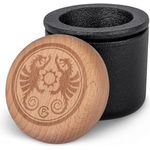 Petromax Handmörser aus Gusseisen, kompakter Handmörser mit Behälter für Gewürze, mit Holzdeckel, h-mortar