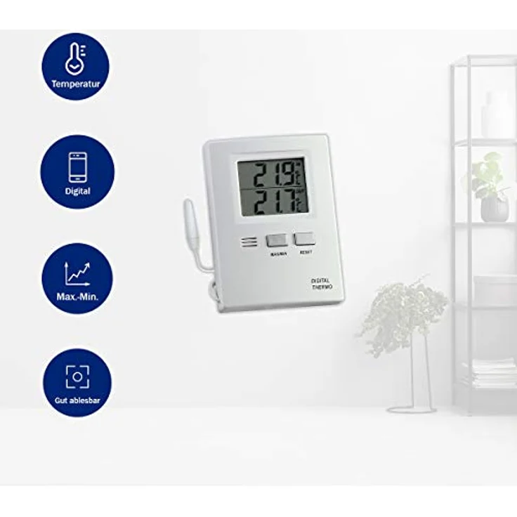 Thermometer Messber.auß.-50 b.70GradC/in.-10 b.60GradC H85xB60xT15mm Ku. – Bild 6