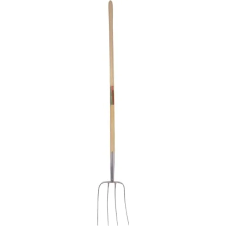 Kerbl Spatengabel Dunggabel, 4 Zinken mit gewachstem Eschenstiel (135 cm), ergonomisch und stabil aus geschmiedetem Stahl – Bild 2