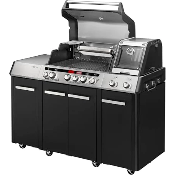 Enders Gasgrill UNIQ PRO 3 IKO Cruster, 3 Edelstahlbrenner, Switch Grid, 800° Grad Turbo Zone, CRUSTER, Delicater-Ofen, Seitenkocher, 24,9kW, schwarz #8606 – Bild 3