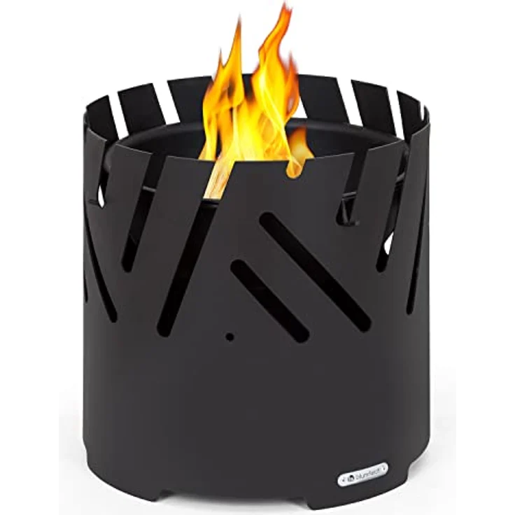 Blumfeldt Feuerschale mit Grillrost, Stahl-Feuerschale Groß für Balkon & Camping, Mobile Feuerschale, Wetterfest, Runde Feuerstelle, Garten-Feuerschale - blumfeldt – Bild 1