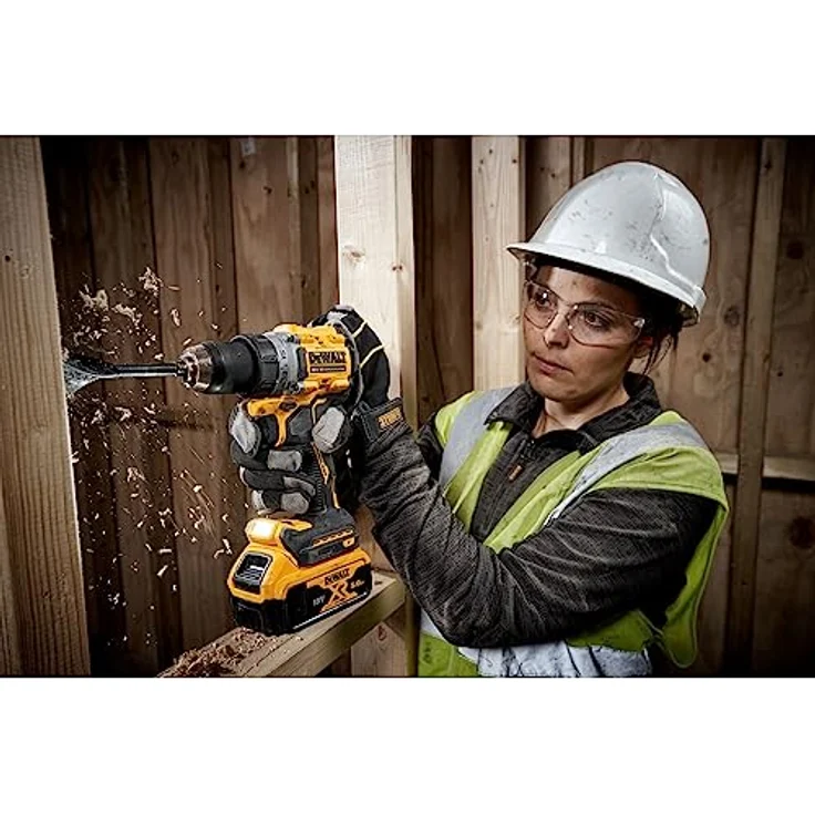 Dewalt 18 Volt 2-Gang Akku Bohrschrauber DCD800P2T (kraftvolles 2-Gang Vollmetall-Getriebe, bürstenloser Motor, 13 mm Schnellspannbohrfutter, LED-Leuchte, inkl. 2x 5.0Ah Akkus, Ladegerät & TSTAK-Box) – Bild 4