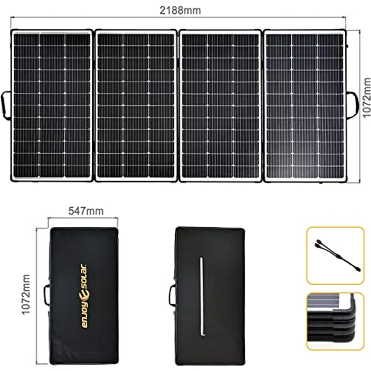 enjoy solar Faltbares Solarpanel Gaia Max, 440W Monokristallin, 12V, tragbare Solartasche für Outdoor und Notfälle – Bild 6