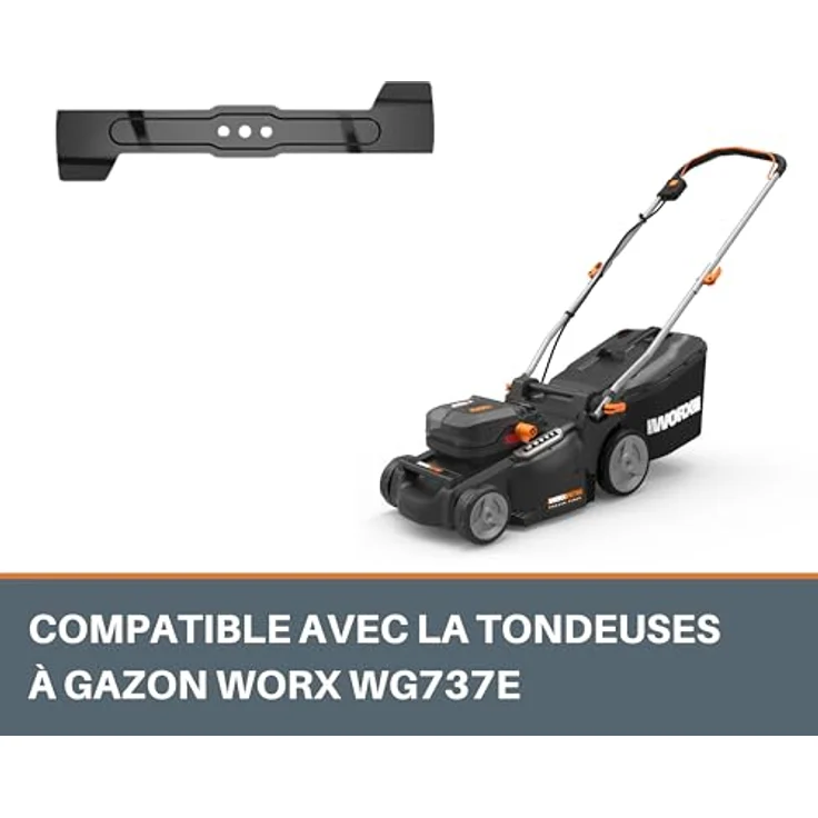 Worx PowerShare 20V Ersatzmesser für Rasenmäher WG737E, robustes Material für präzise Schnitte und lange Lebensdauer – Bild 3