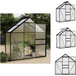 vidaXL Anlehngewächshaus Anthrazit Aluminium 1,33 m² - UV-beständig, wärmeisoliert, mit Aluminiumrahmen