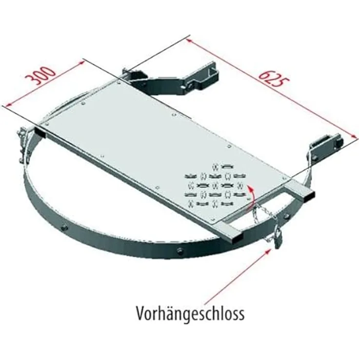 Hymer 0051762 Aluminium Zwischenboden Klappbar, Abschließbar mit Schloss, 4.8 kg, 1 Stück