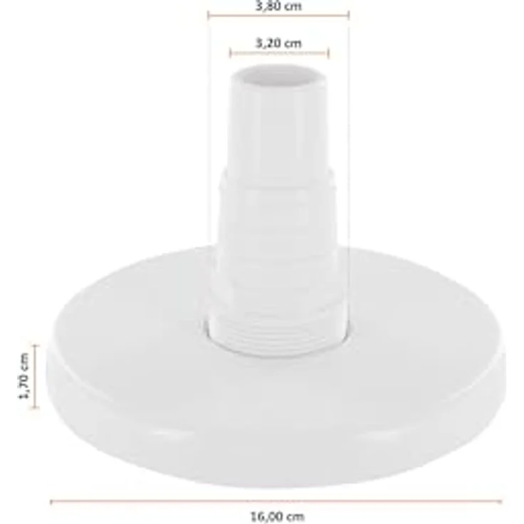 Steinbach S1 Massivpool-Einzelkomponente Saugplatte, Ø 158 mm, mit Ø 32-38 mm Schlauchtülle x 1,5 Zoll Außengewinde, 060902 – Bild 4