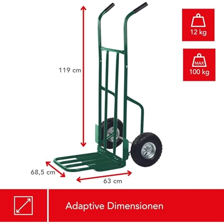 Toolland QT110 Sackkarre Für Holz, Maximal Last 250 kg, Grün - Preisvergleich – Bild 6