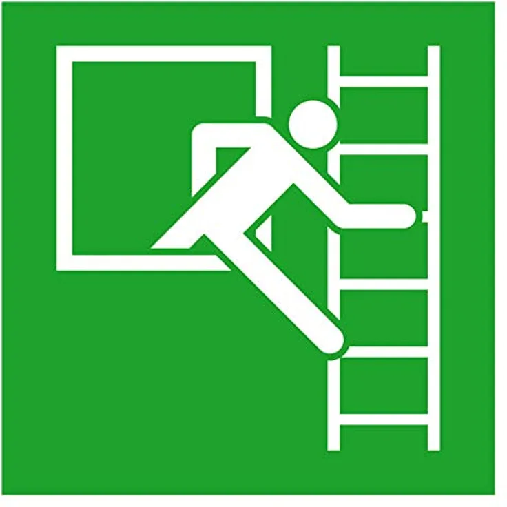 Betriebsausstattung24® Rettungsweg langnachl. Fluchtleiter rechts,Material:Folie HI,Gr20x20cm