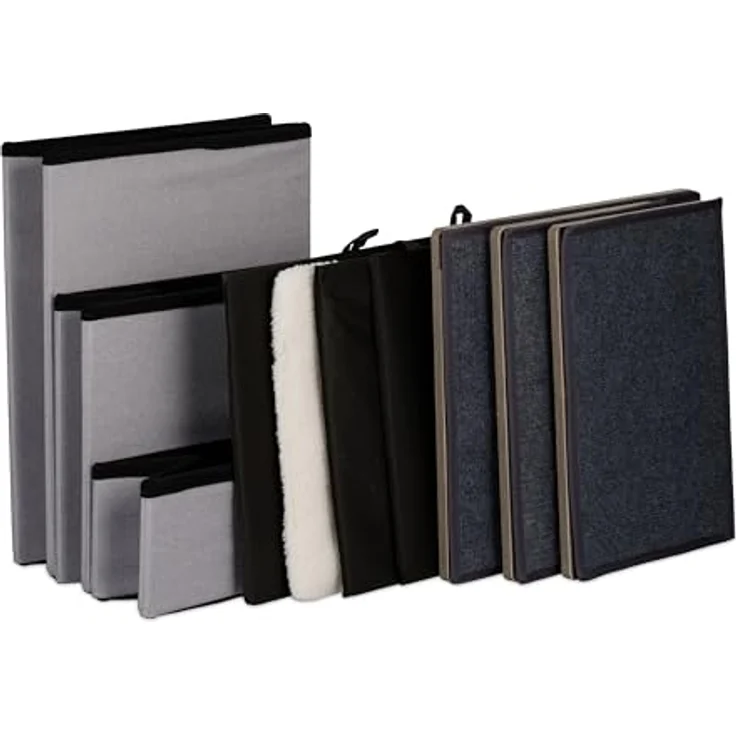 relaxdays Haustiertreppe Hundetreppe 3 Stufen mit Höhle - Ideal für kleine und ältere Tiere, Grau/Schwarz – Bild 5