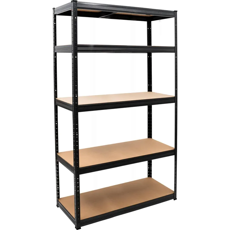 Stier Steck-Fachbodenregal, Fachlast 350 kg, HxBxT 1800x1200x450 mm, Graphitgrau, 5 Fachböden, einfache Montage ohne Werkzeug