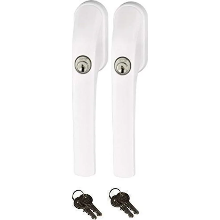 Abus FG300 abschließbarer Fenstergriff, weiß, im Set 2 Stück alle gleichschließend AL0089 mit insgesamt 4 Schlüssel