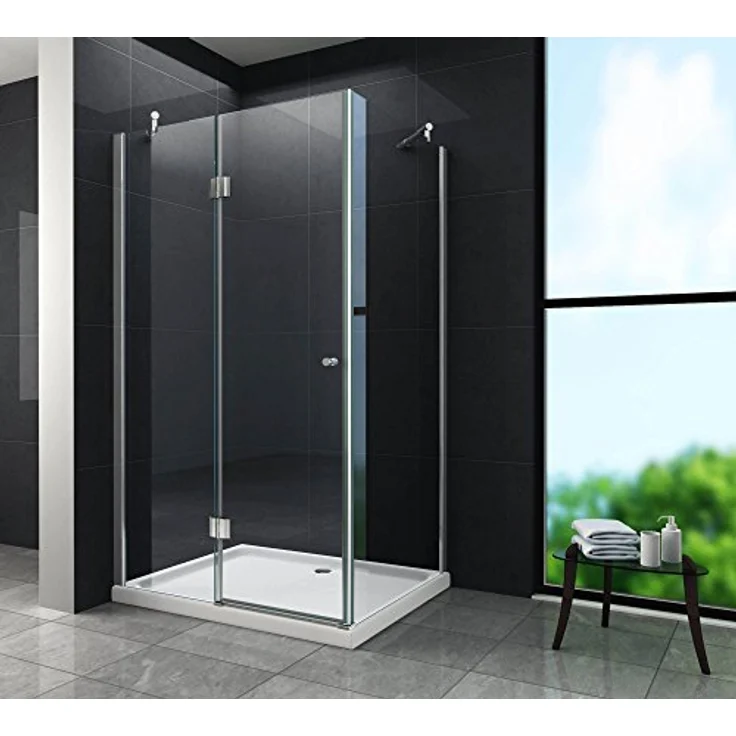 Glasdeals Duschkabine NOVUM 100 x 80 x 195 cm, 8 mm ESG, rahmenloses Design, ohne Duschtasse – Bild 1