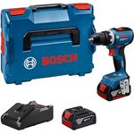 Bosch Professional GSR 18V-65, Akkuschrauber mit bürstenlosem Motor, 63 Nm Drehmoment, 2x 5.0Ah Akku, Ladegerät und L-BOXX