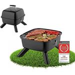 TZS First Austria 2in1 Elektrogrill Kugelgrill - extrem stabiler & kompakter BBQ Hybrid Elektrogrill für Balkon | 2000 Watt | Elektrisch oder Holzkohle | einfache Montage & Reinigung