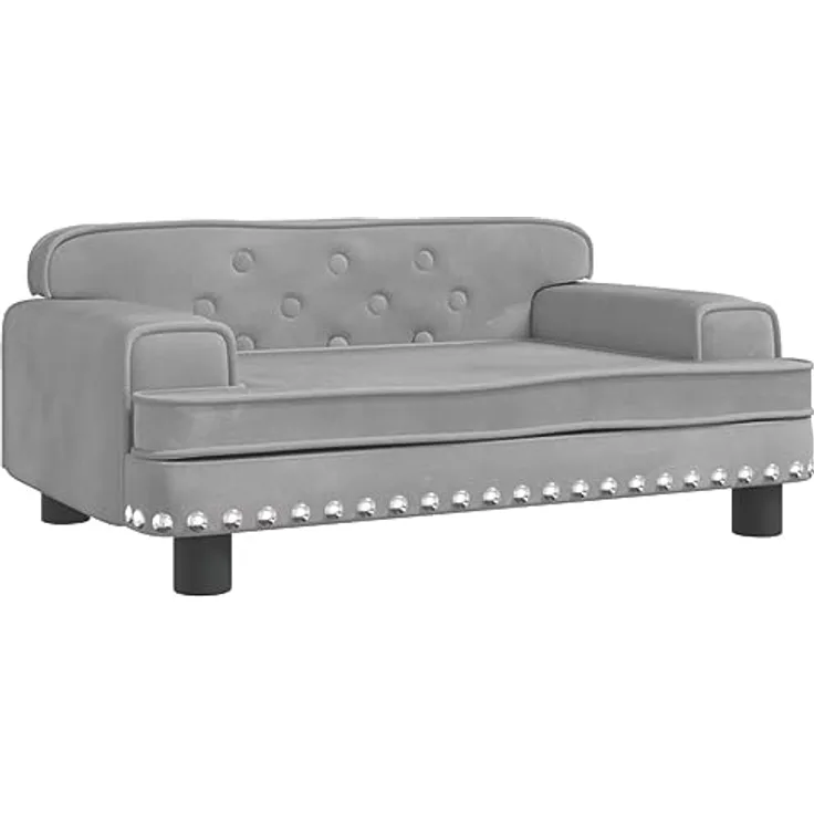 vidaXL Hundebett Hellgrau 70x45x30 cm Samt