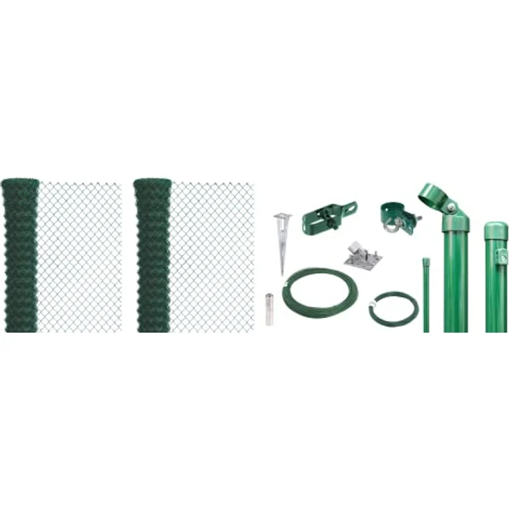 Alberts 632403 Maschendrahtzaun Komplettset, grün, Höhe 100 cm, Länge 40 m, mit Einschlagbodenhülse – Bild 1
