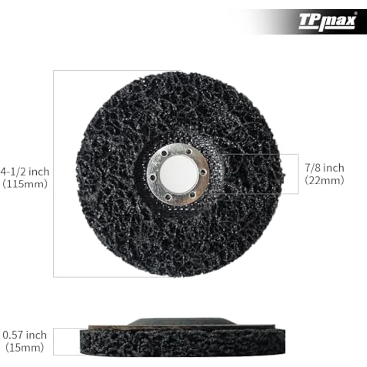 TPmax 115 mm Streifenscheiben, Schleifscheiben für Rost- und Farbentfernung, 3 Stück (lila/blau/schwarz) – Bild 2
