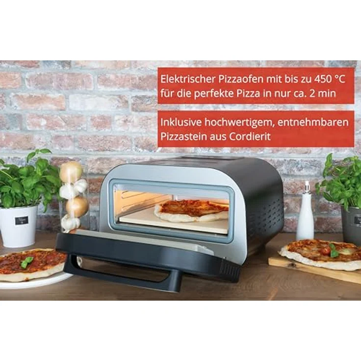 Unold Pizzaofen Don Luigi 68815, Elektrischer Pizzaofen mit 1700 W und hitzebeständiger Glasfaser-Türdichtung - Preisvergleich – Bild 2