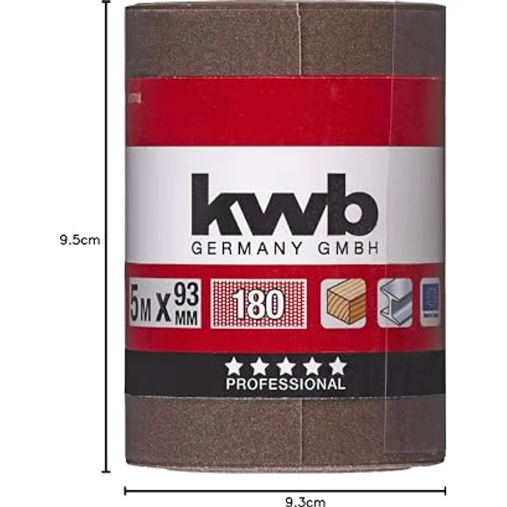 kwb Schleifpapier-Rolle – für Metall und Holz, K-180, 93 mm x 5 m, Korund - Preisvergleich – Bild 5
