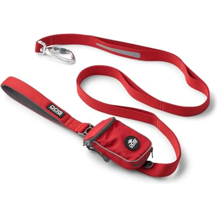 DOG Copenhagen Urban Trail 3.0 Leine, Classic Red, S - Vielseitige Hundeleine mit Pouch Organizer Tasche und 4 Verkehrsgriffen