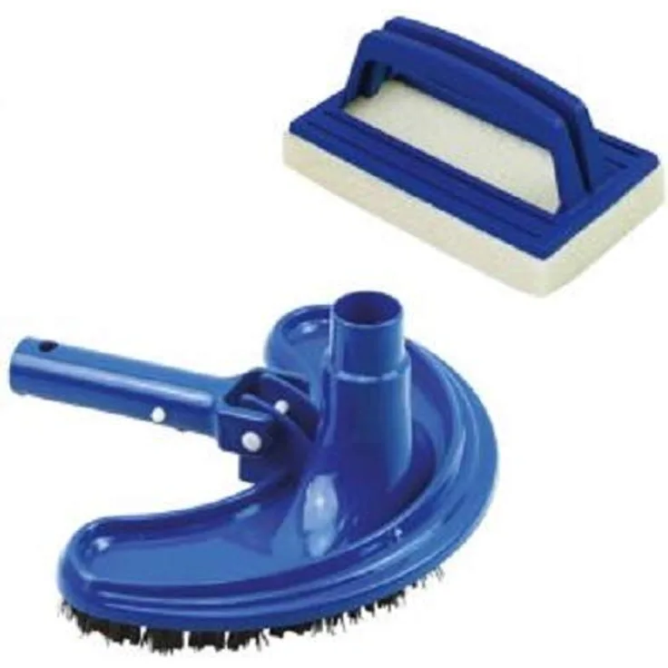 Reinigungs- Saug- Aufsatz Bodendüse Ø 38mm + Mauk Pool Hand Schrubber Bürste mit Handriff