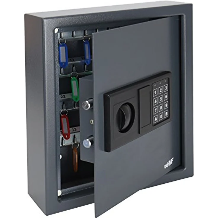 HMF 2048-11 Schlüsseltresor mit Elektronikschloss | 48 Haken | 36 x 30 x 10 cm | Anthrazit – Bild 1