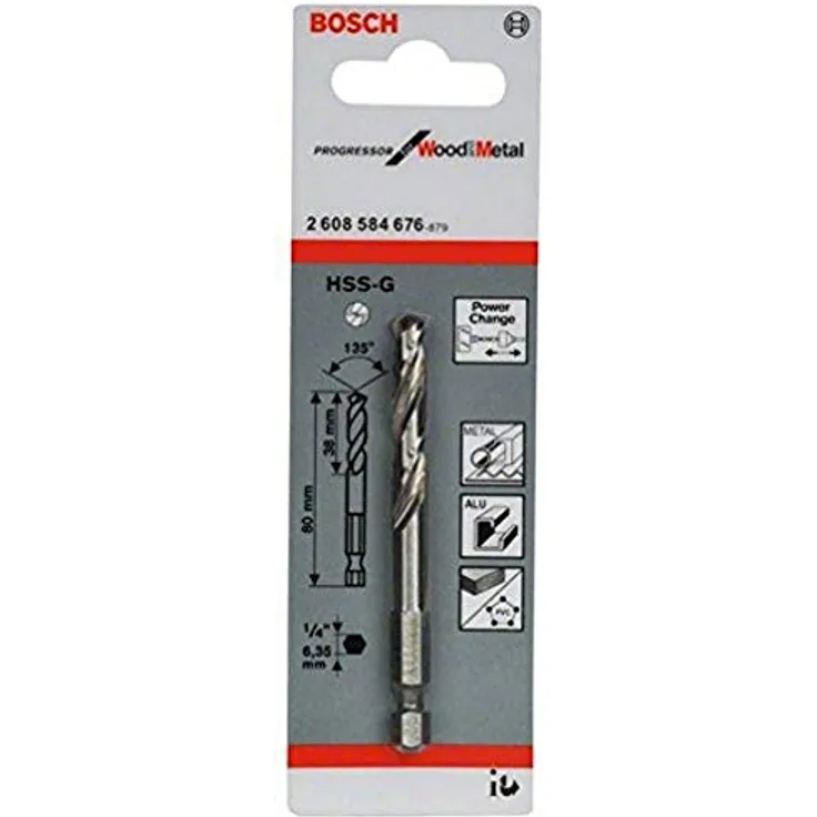 Bosch Professional Zentrierbohrer HSS-G für Lochsägen (Länge: 80 mm)