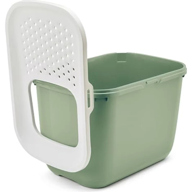 Savic Katzentoilette Hop In, Katzenklo mit oberem Einstieg, weiß/grün – Bild 4