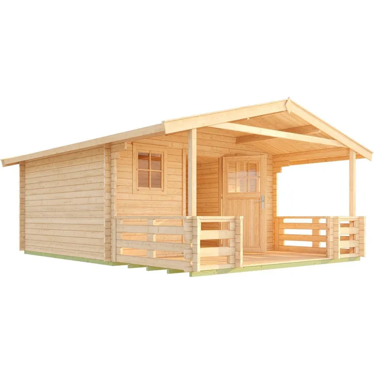 Weka Gartenhaus 135 B Gr.2, 45 mm, natur, BxT: 460x594 cm, extra hohe Seitenwände und Dachfirst