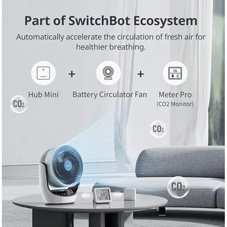 SwitchBot Meter Pro CO2, Smarte Wetterstation mit digitaler Anzeige, Temperatur- und CO2-Messung, kompaktes Design – Bild 2