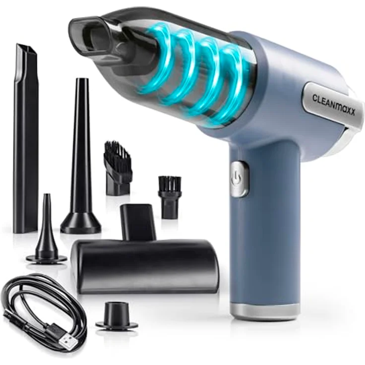 CLEANmaxx 2in1-Akkusauger mit Saug- & Gebläsefunktion, kabellos, EPA-Filter, 5 kPa Saugleistung, 400 g leicht, inkl. 8-teiligem Zubehörset – Bild 1