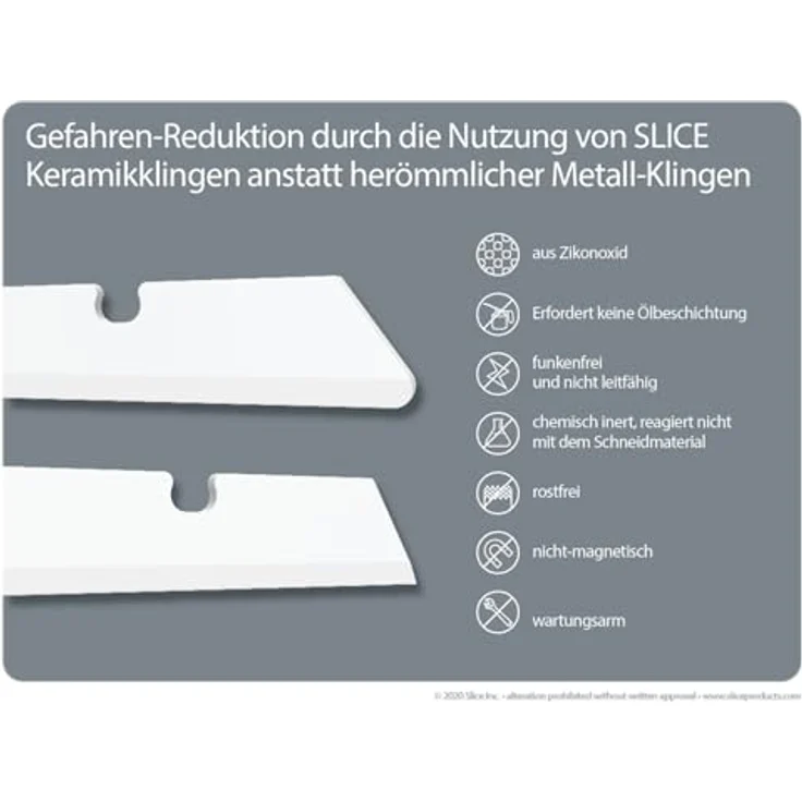 SLICE Cuttermesser 10528, Keramische Ersatzklingen, spitze Ecken, 3er Set – Bild 6