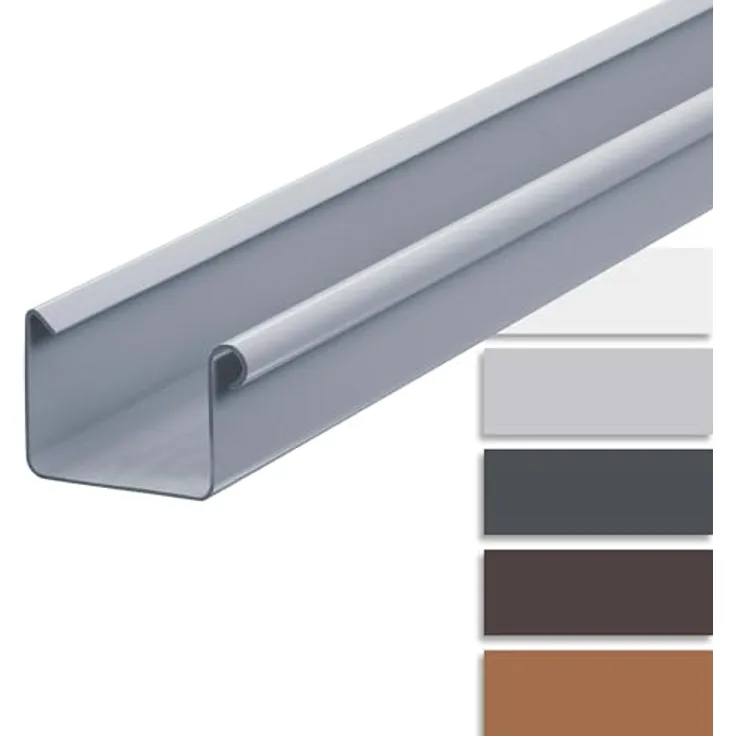 INEFA Kastenrinne PVC 200cm NW 83, Grau, witterungsbeständig und einfach zu montieren, Made in Germany