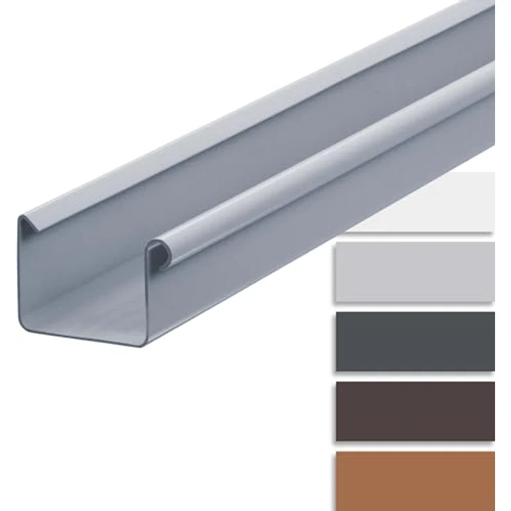 INEFA Kastenrinne PVC 200cm NW 83, Grau, witterungsbeständig und einfach zu montieren, Made in Germany – Bild 1