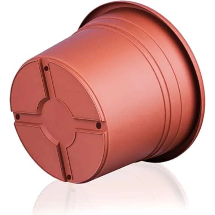 BigDean 9X Blumentopf Ø 20 cm Terrakotta Kunststoff Pflanztopf mit Abfließ-Funktion, wetterfest, für Innen- & Außenbereich geeignet – Bild 3