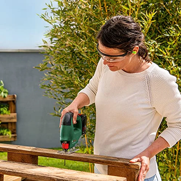 Bosch Akku Stichsäge EasySaw 18V-70 (2,0 Ah Akku, 18 Volt System, mit 1 Stichsägeblatt, Ladegerät AL 18V-20, im Karton) – Bild 5