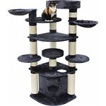 nanook Kratzbaum XXL Katzenbaum, Gigant Deluxe II, Premium Qualität, dunkel grau, für große und schwere Katzen, 15 cm Ø Krätzstämme