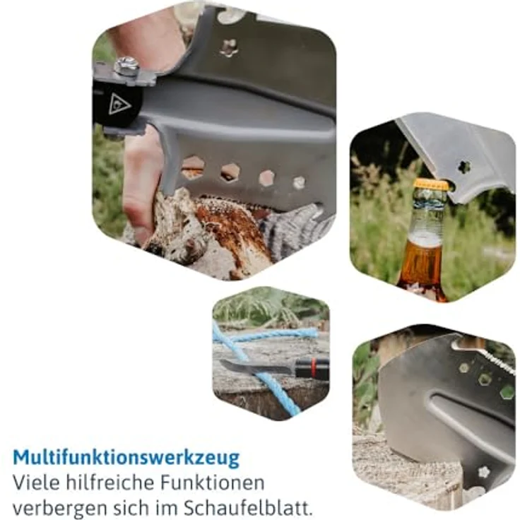 Dönges Multifunktionaler Klappspaten All-in-One, in Camouflage Tasche – Bild 8