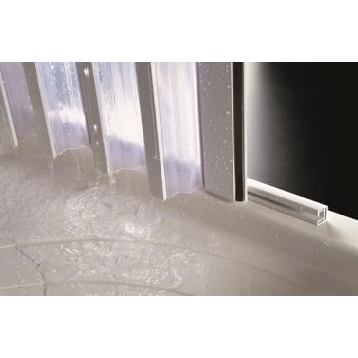 Forte Dusch-Falttür Rimini, 100x185 cm, Kunststoff, mit Faltsystem für großen Einstieg – Bild 6