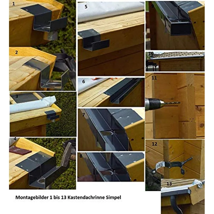 Sarei Piccolo Kastendachrinne, 70 mm Nennweite, 200 cm Länge, Metall, anthrazit, mit integriertem Rinneneinhang – Bild 3