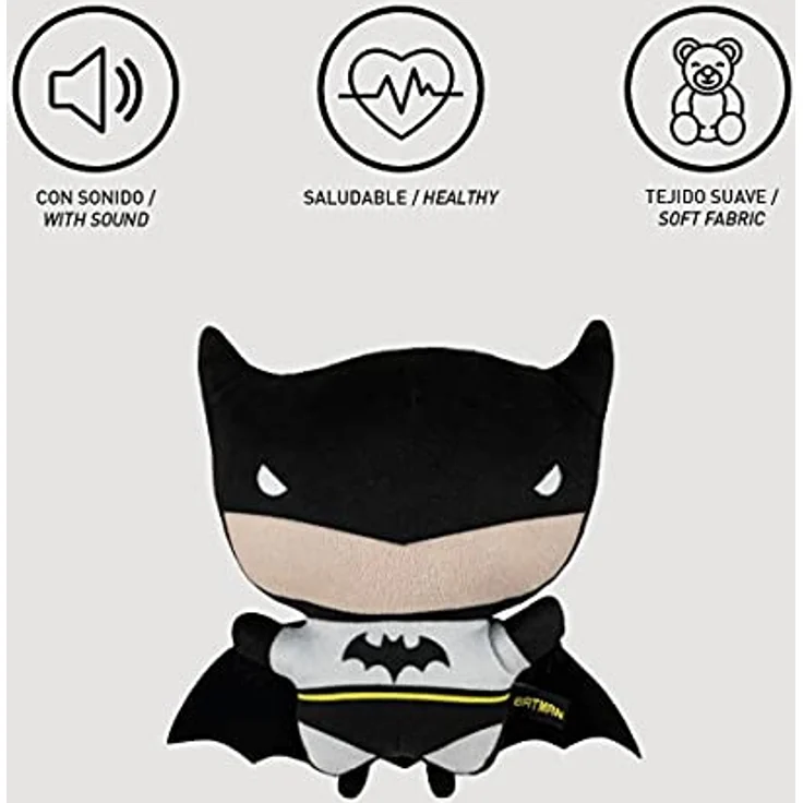 CERDÁ LIFE'S LITTLE MOMENTS Batman Hundespielzeug Kuscheltier - Weiches Hunde Spielzeug mit Quietscher, langlebig und griffig, 3D-Details, Mehrfarbig – Bild 4