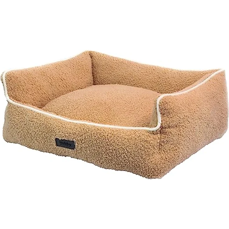 Nobby 61904 Komfortbett eckig Cloudy beige mit Softplüsch und Kissen – Bild 1