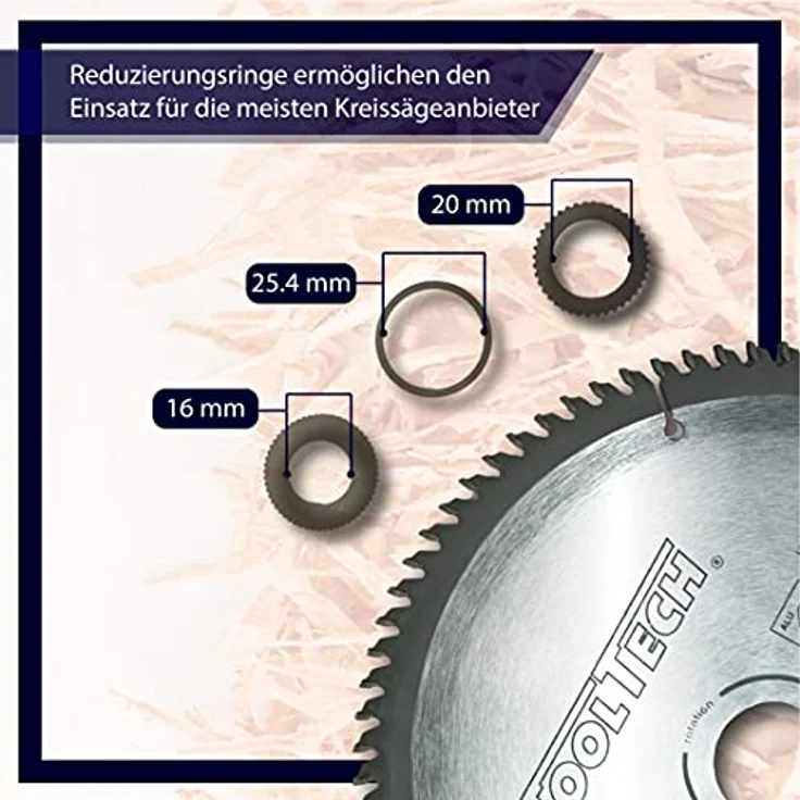 Profi Kreissägeblatt 210 x 30mm für HM NE Metall 80 Z 3 Reduzierringe Sägeblatt extra viele Zähne Alu Kunststoff Eisen (1, Kreissägeblatt) – Bild 4
