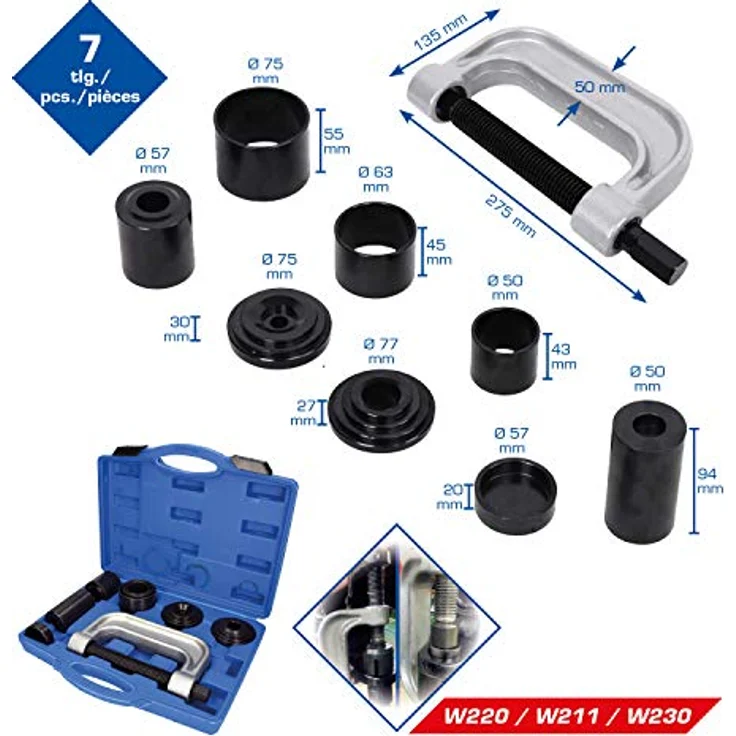 Brilliant Tools 4in1 Kugelgelenk-Abzieher-Satz BT661100, 9-teilig für Montage und Demontage von Kugel- und Traggelenken – Bild 3